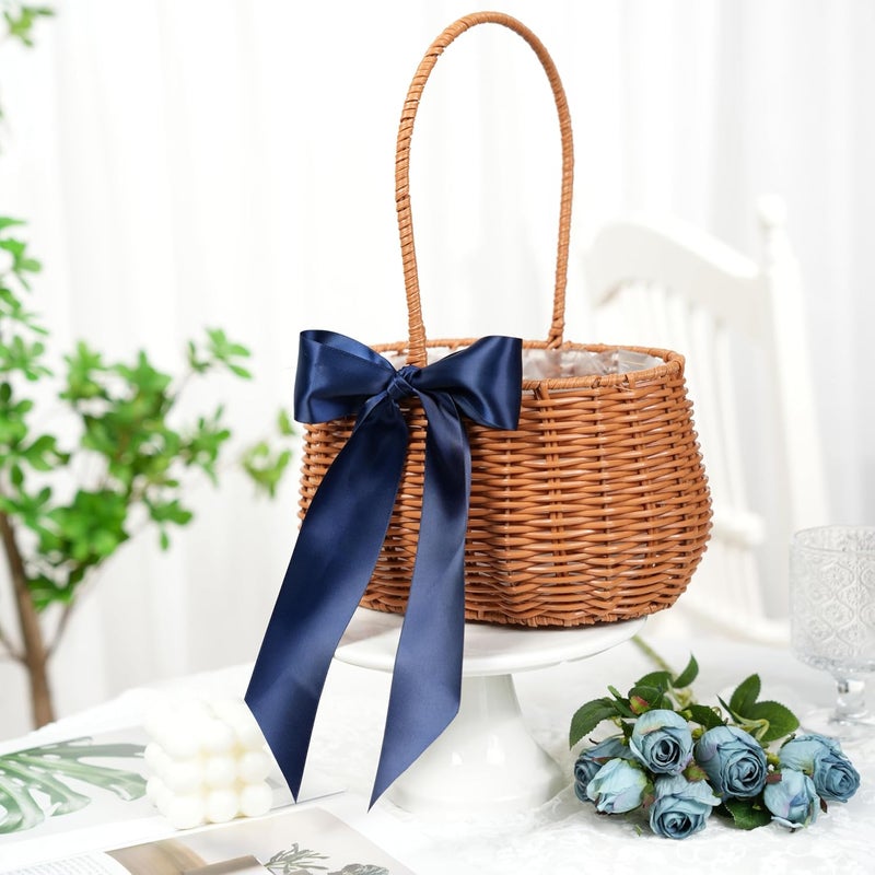 DINDOSAL Navy Blue Ribbon 2 Inch Double Face Satin Ribbon Thick Ribbon for Gift Wrapping Wedding Decor Bridal Bouquet Party Decorations DIY Crafts Diaper Cake Christmas Tree - 25Yards - Image 5
